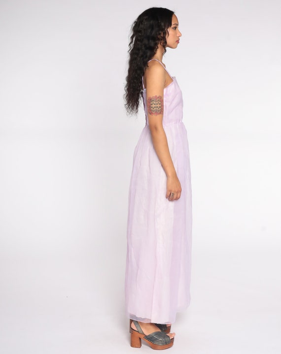 Lavender Chiffon Dress Princess Dress 1970s Maxi … - image 5