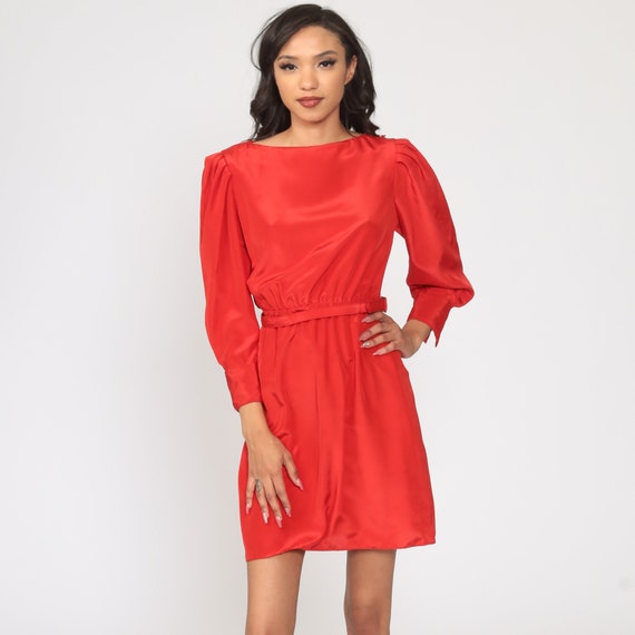 80s puff sleeve dress