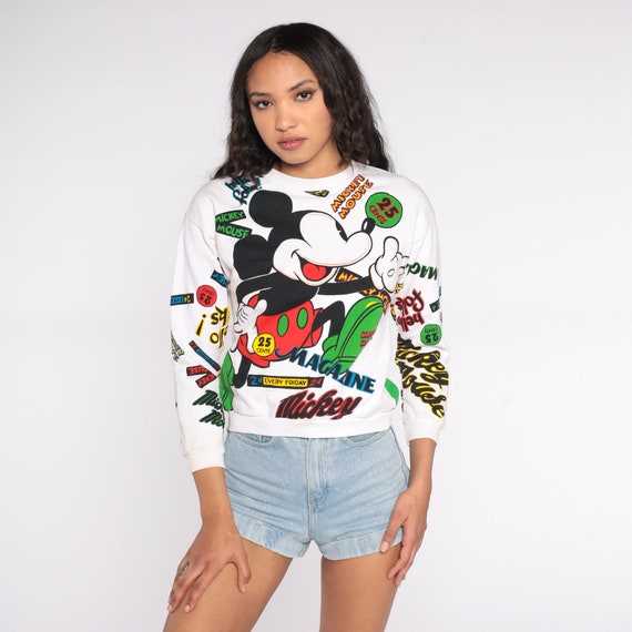 Vintage Mickey & Co Sweatshirt Walt Disney Mickey Mouse Sweater 90s Kawaii Disneyland Shirt Cartoon 1990s Retro Small xs s