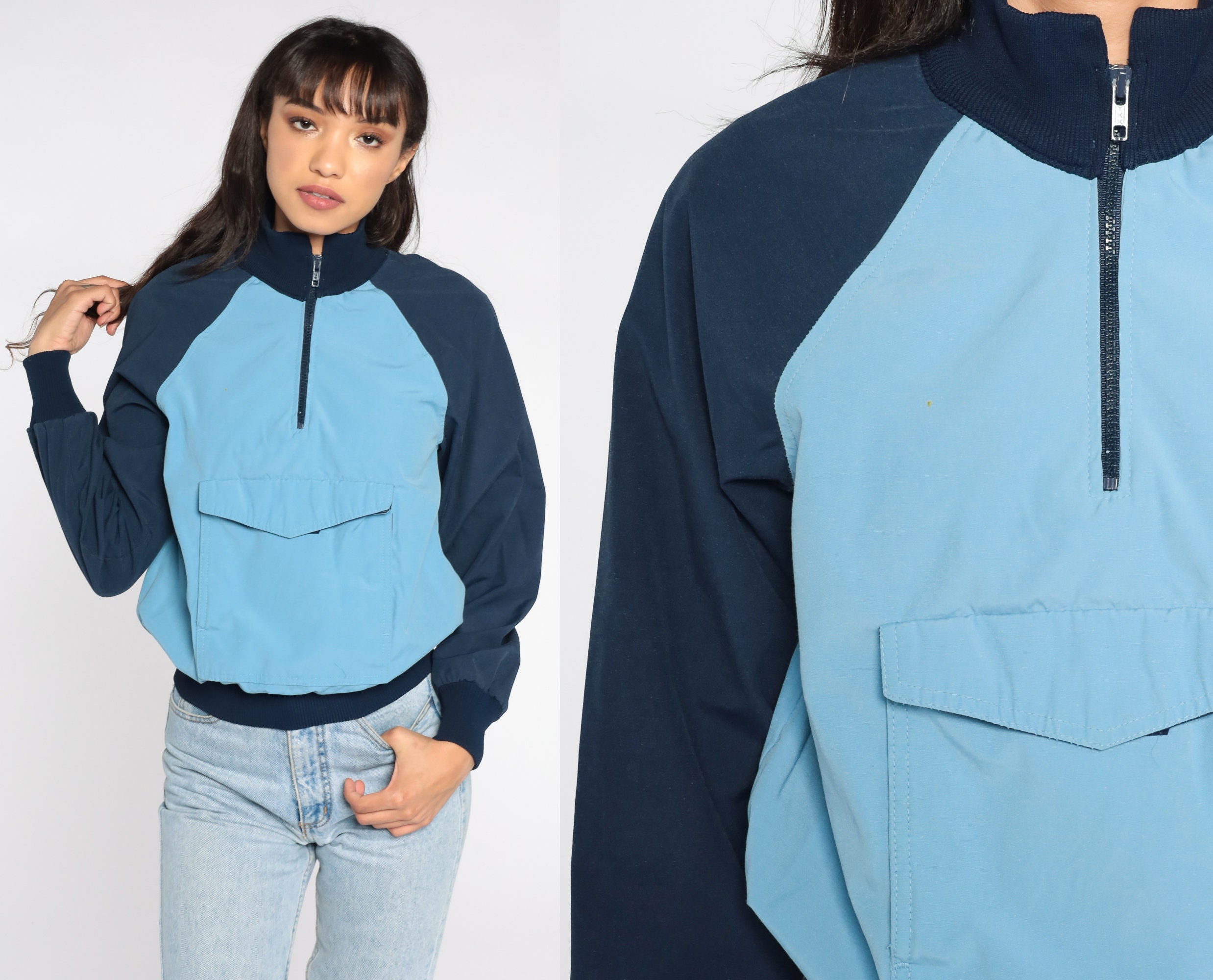 80s Jacket Half Zip Pullover Color 