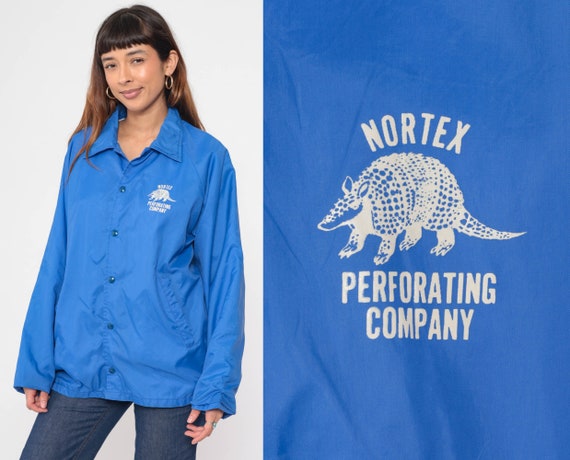 80s Snap up Windbreaker Jacket Nortex Perforating Company 80s Snap up Windbreaker Jacket Nortex Perforating Company