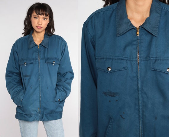 navy blue fuzzy jacket