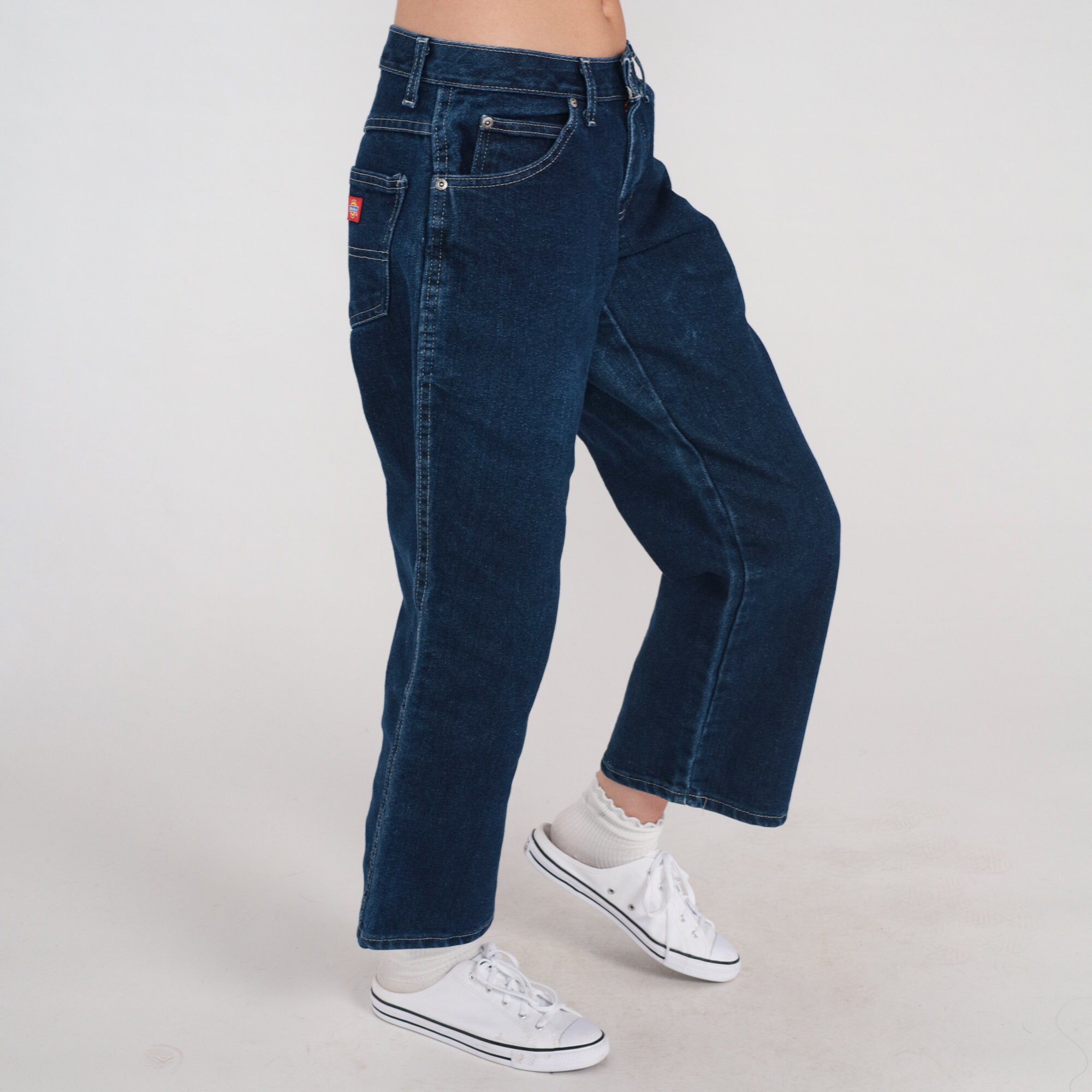Y2K Dickies Jeans Low Rise Jeans Dark Wash Denim Bell Bottom Jeans