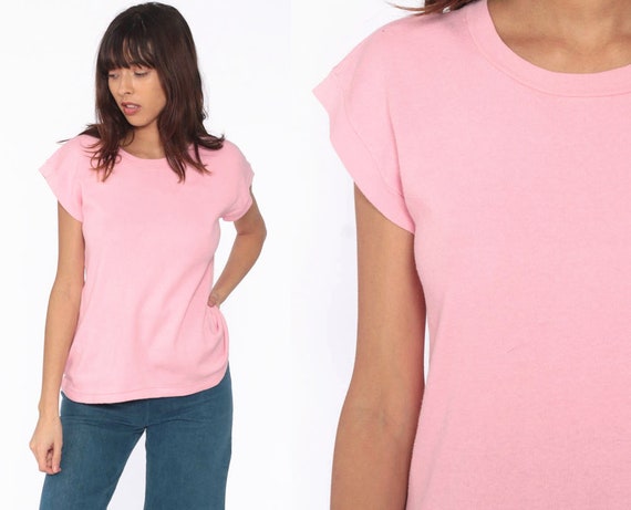 pink short sleeve sweatshirt