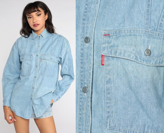 Levis Denim Shirt 90s Blue Button up 