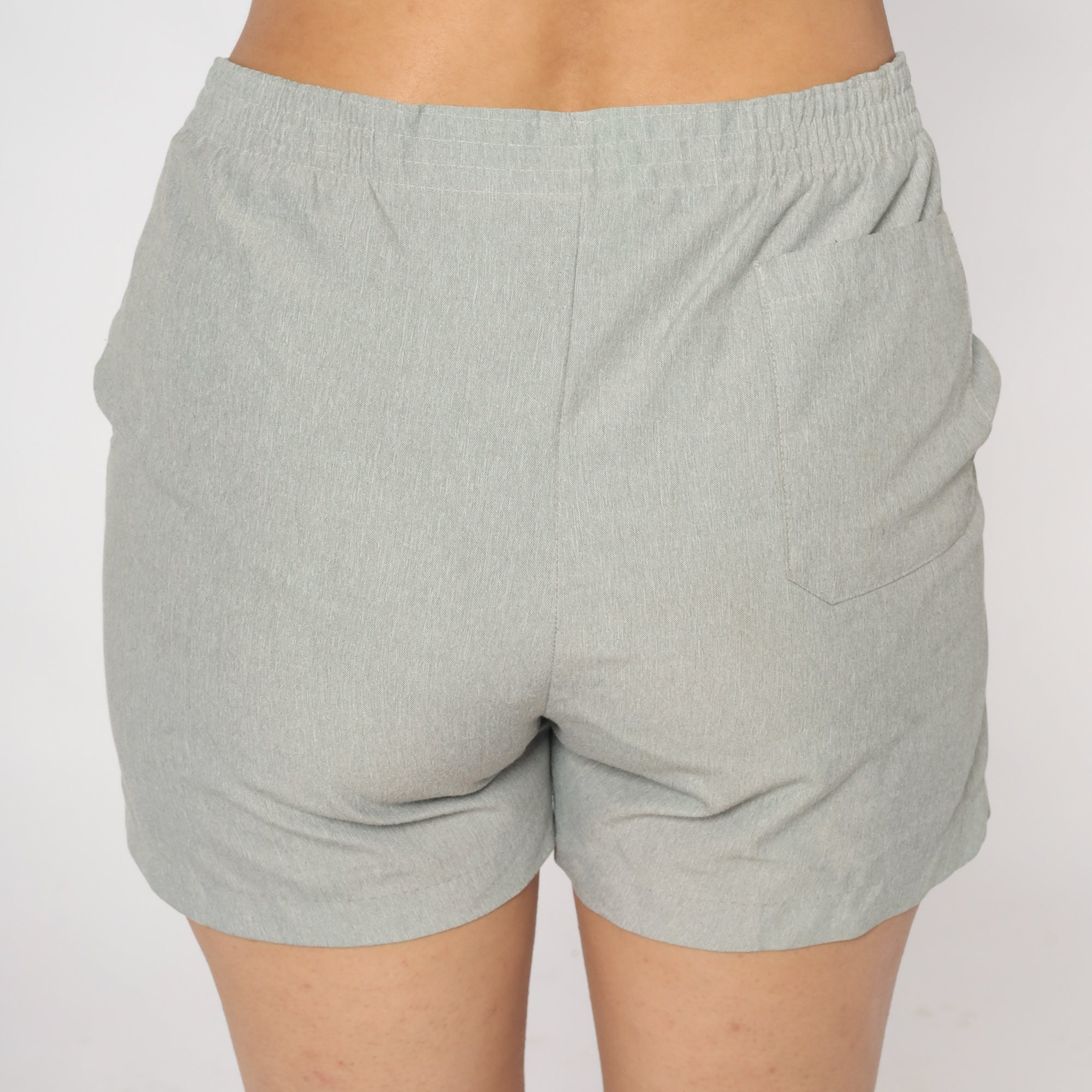 Hang Ten Shorts 80s Grey Beach Shorts Retro Surf Trouser Shorts Plain ...