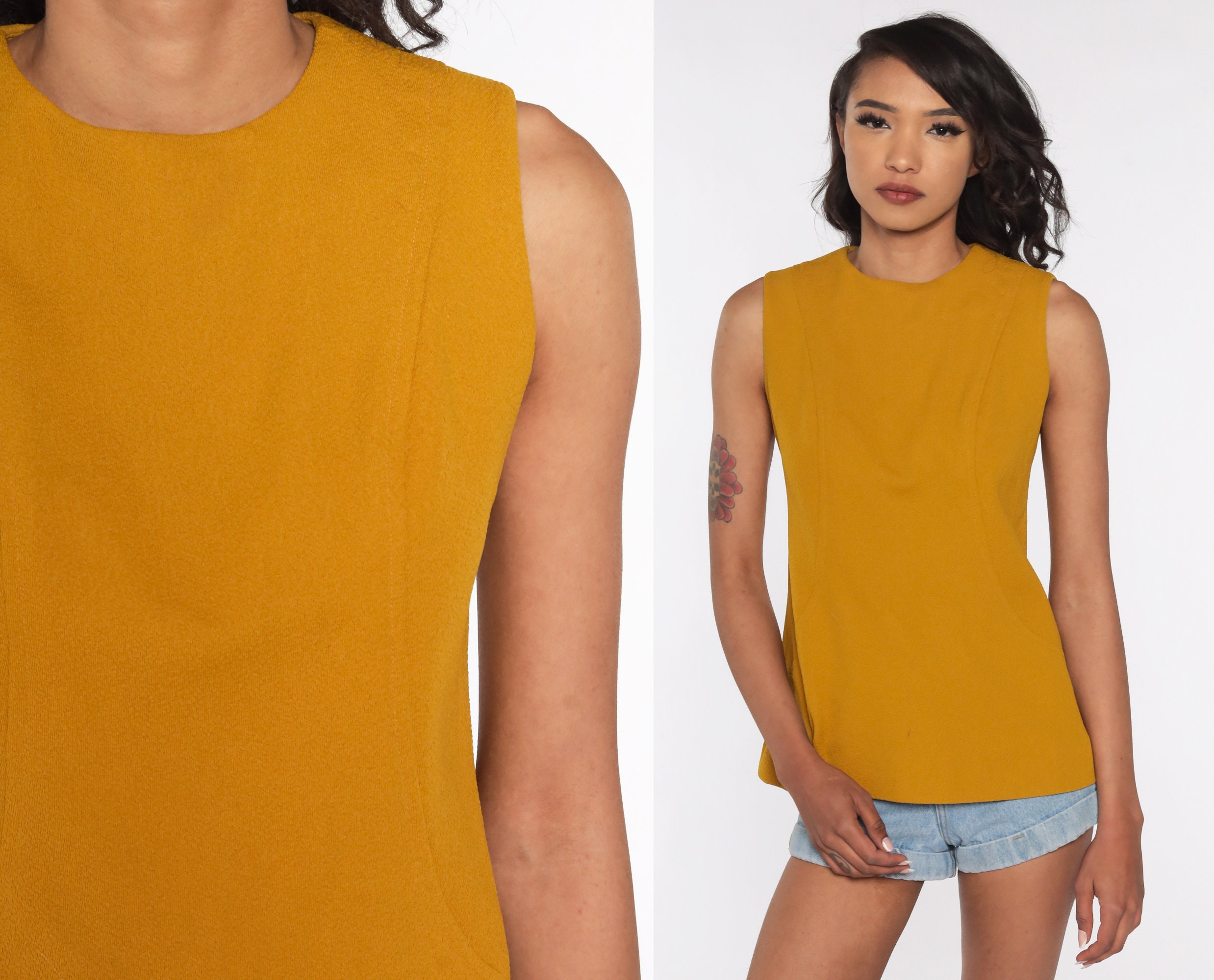 mustard colored tank top