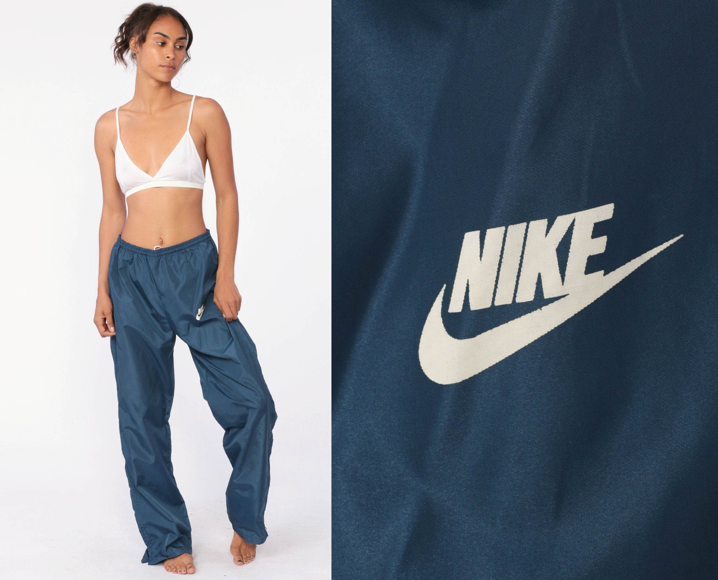 90s NIKE Track Pants 90s Joggers Navy Blue Baggy Jogging Track Suit Warm Up Suit Athletic Pants