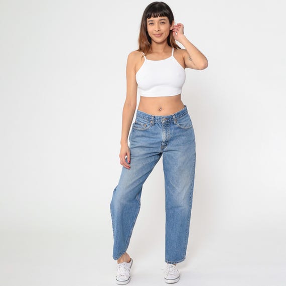 90s Levi's 550 Jeans Relaxed Fit Levi Jeans Tapered Leg Blue Denim Retro High Waisted Vintage 1990s 33 x 30 Large