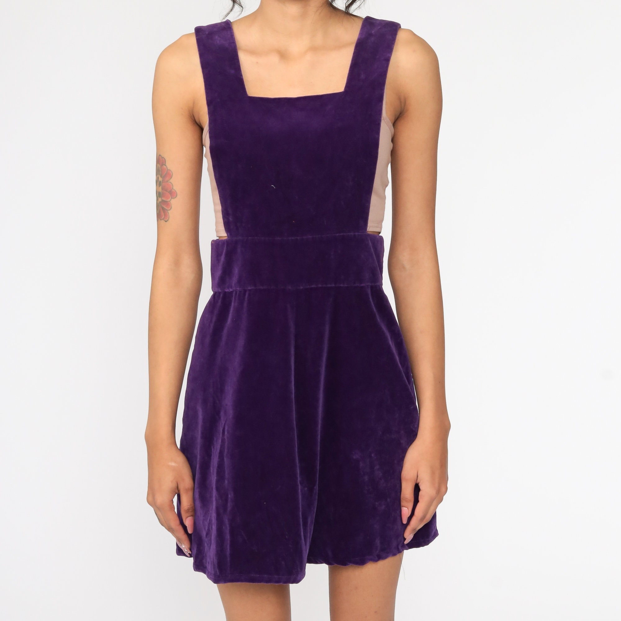 pastel purple overall dress