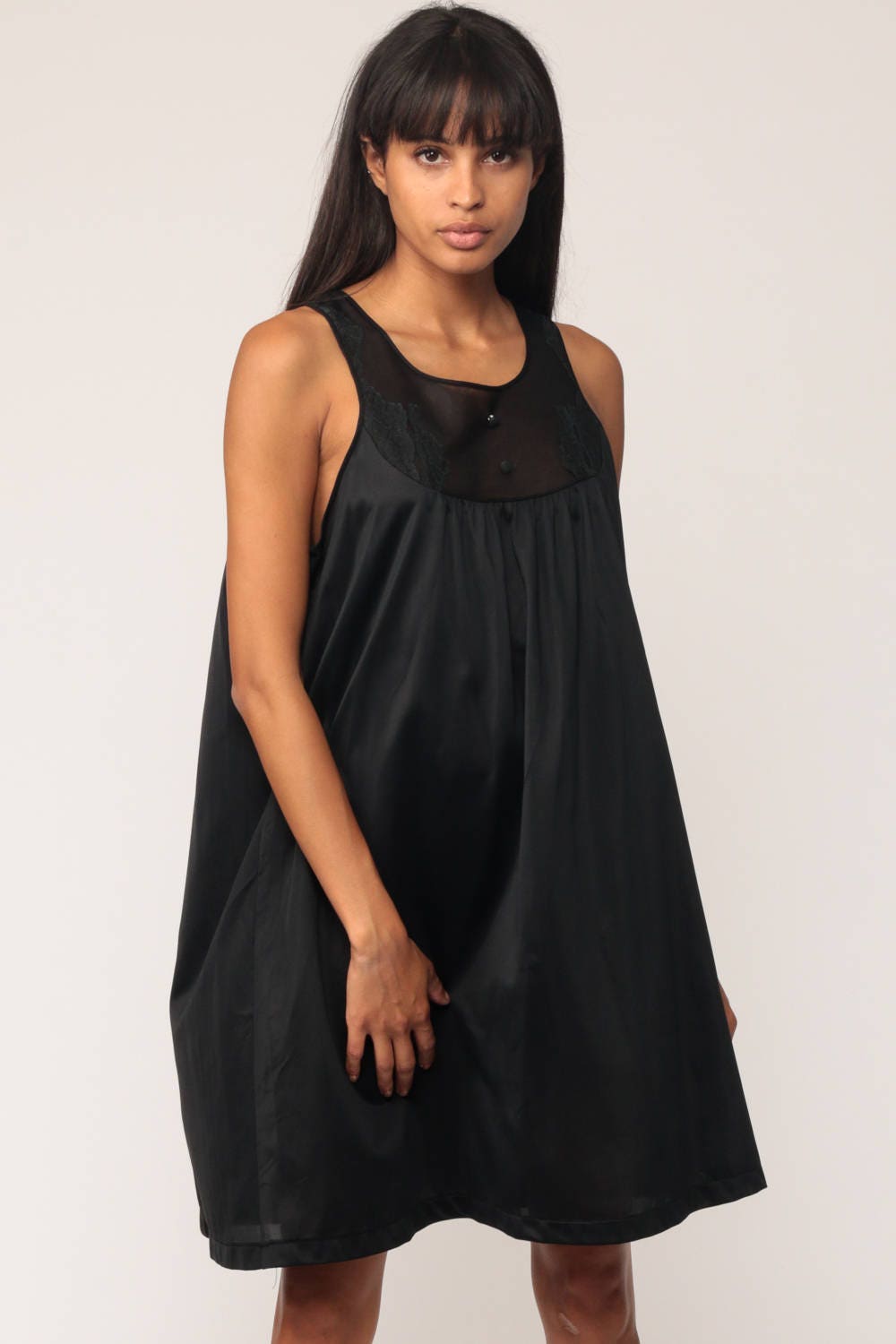 black vintage slip dress