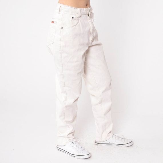Vintage White Jeans 90s Bonjour Tapered Jeans Mom Jeans Relaxed Jeans Denim Pants 1990s Jeans Medium 30