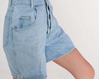 【BOHEMIAN SEOUL】24fw BUTTON FLY DENIM SHORTS 80s Denim Shorts Button Fly Jean Shorts High Waisted Rise