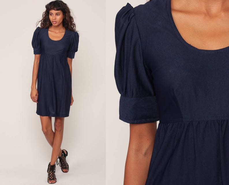 Puffy Sleeve Babydoll Dress