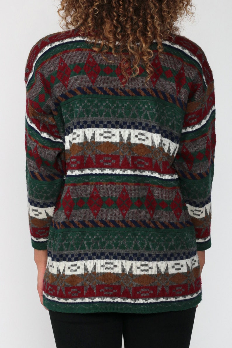 Download 80s GEOMETRIC Sweater Mock Neck Knit Jumper Abstract 1980s ...