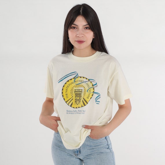 90s National Women's Hall of Fame Shirt Feminism History Graphic Tee Feminist T-Shirt Seneca New York Single Stitch Vintage 1990s Medium M