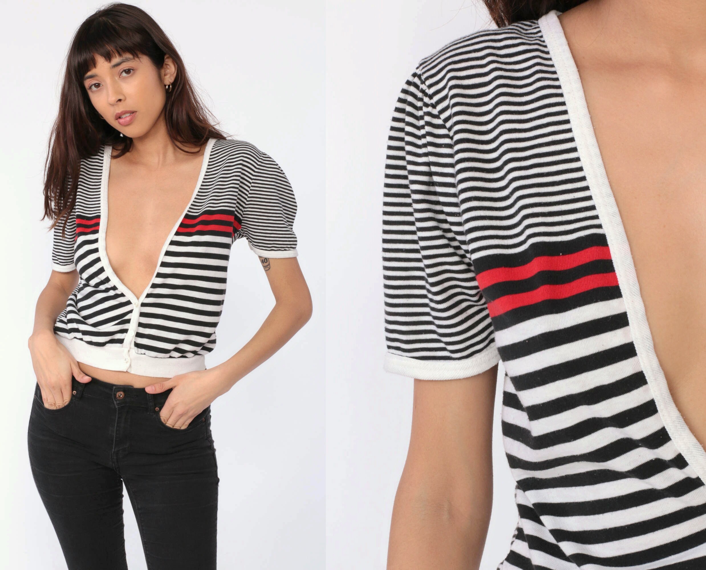 deep neckline top