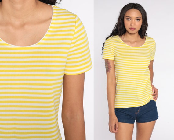 yellow striped top womens