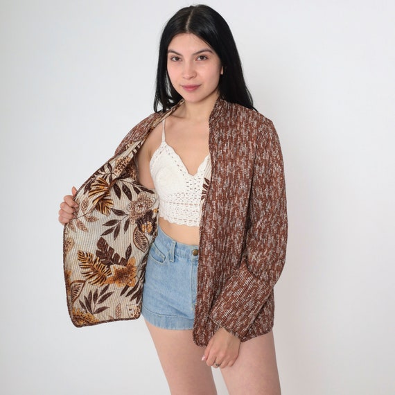 Reversible Floral Jacket Y2K Tropical Leopard Pri… - image 4