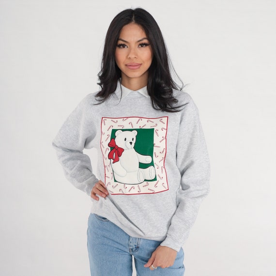 Teddy Bear Sweatshirt 90s Christmas Sweater Winte… - image 2