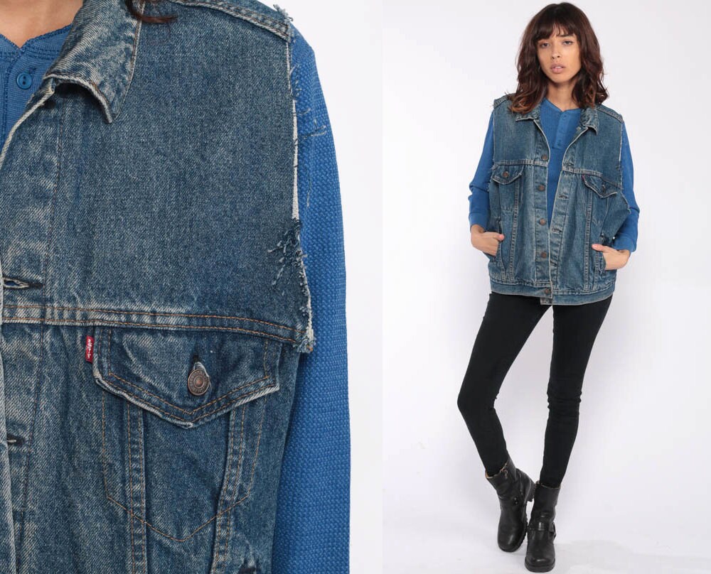 80s jean vest