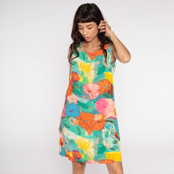 Jams World Dress Watercolor FLORAL Summer Mini Dress … Gem