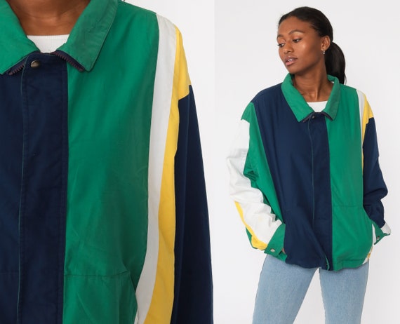 color block windbreaker jacket