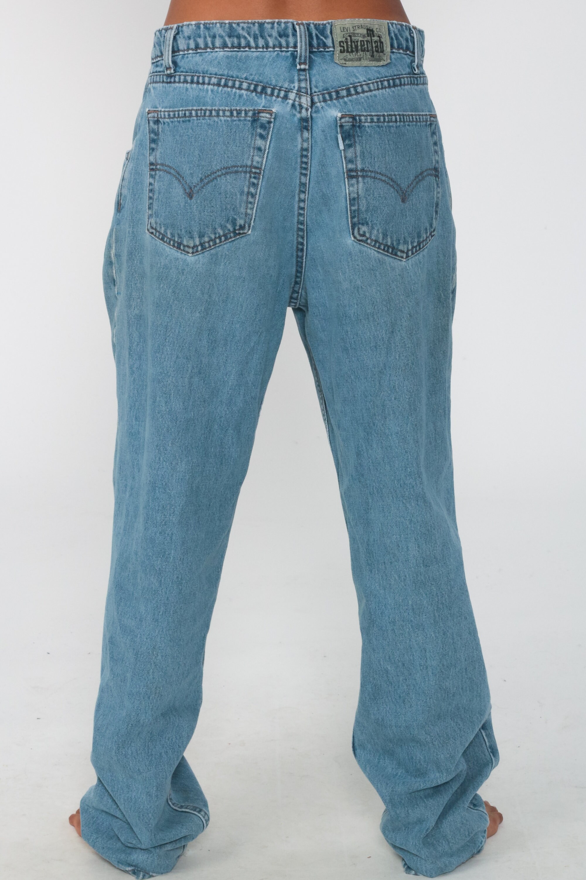 Levis Silvertab Jeans Levi Boyfriend Jeans 90s High Waist Jeans Denim Pants Guy's Fit Relaxed