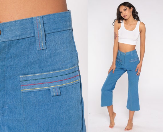 Capri Pants For Women Bell Bottom Jeans For High Waisted Flare