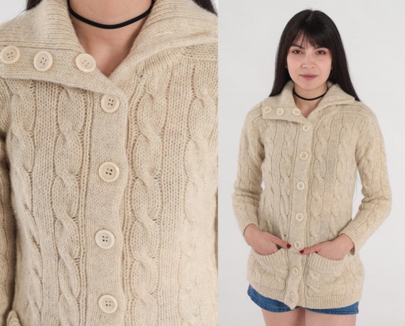 Oatmeal Button Up Sweater Cardigan