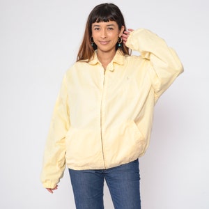Polo Ralph Lauren Jacket 90s Light Yellow Sport Jacket Zip Up Bomber Windbreaker Full Zip Flannel Lined Streetwear Vintage 1990s Mens Large image 3