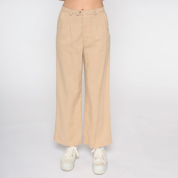 Tan Levis Trousers 70s 80s Straight Leg Pants Ple… - image 7