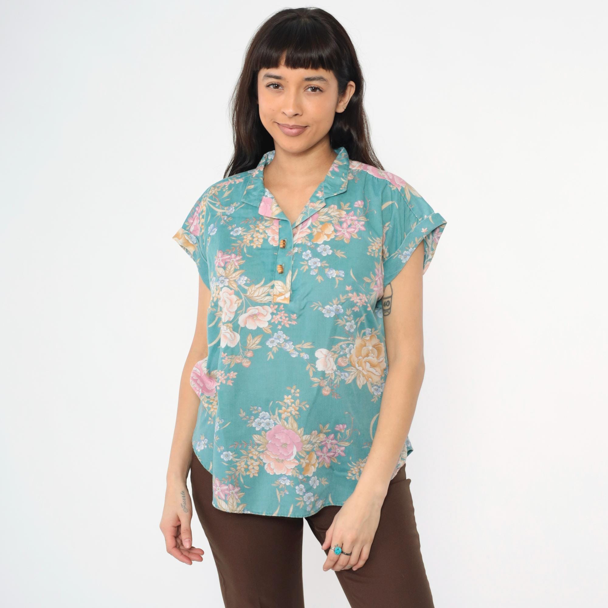 Garden Floral Blouse - Etsy Garden Floral Blouse - Etsy