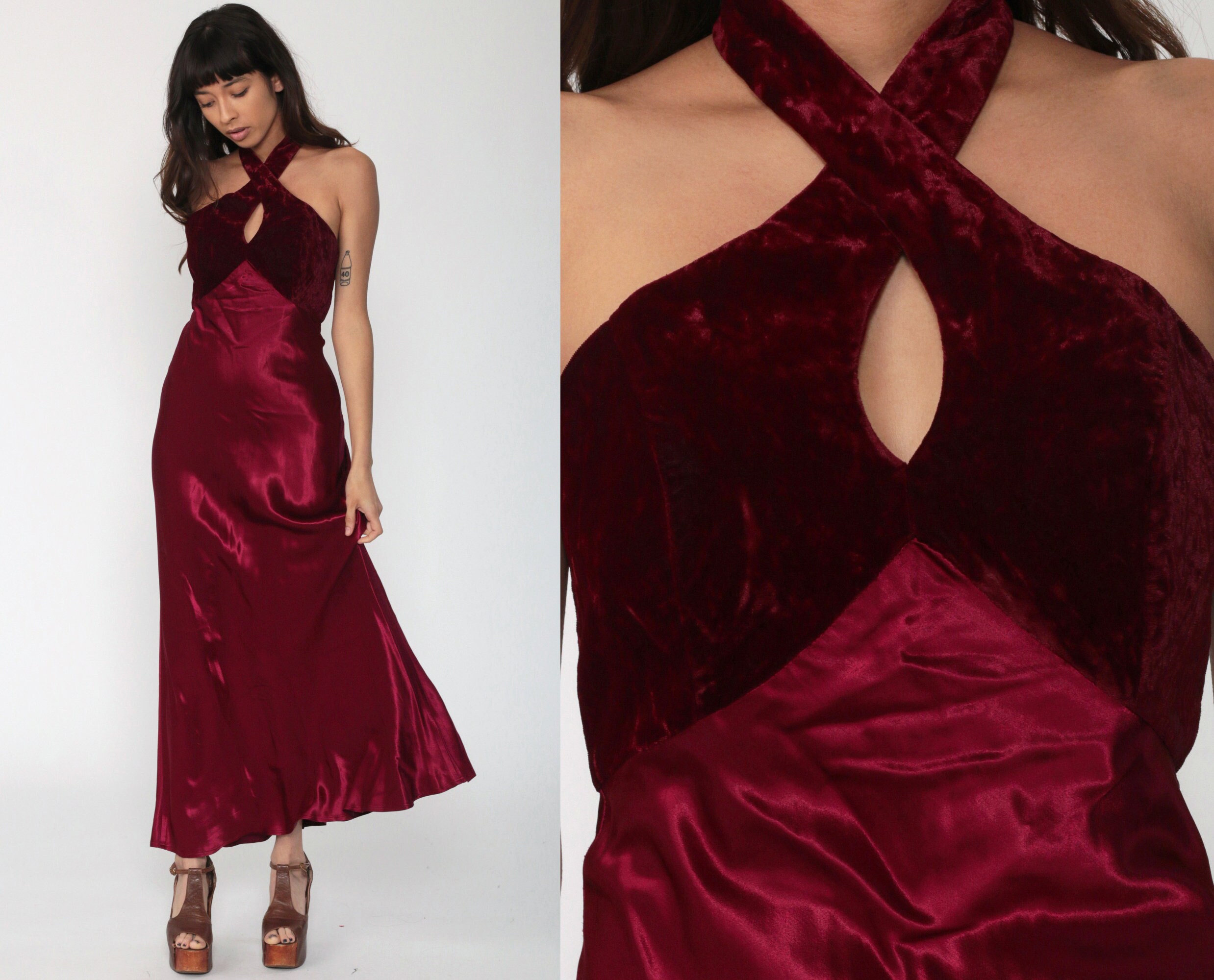 satin velvet dress