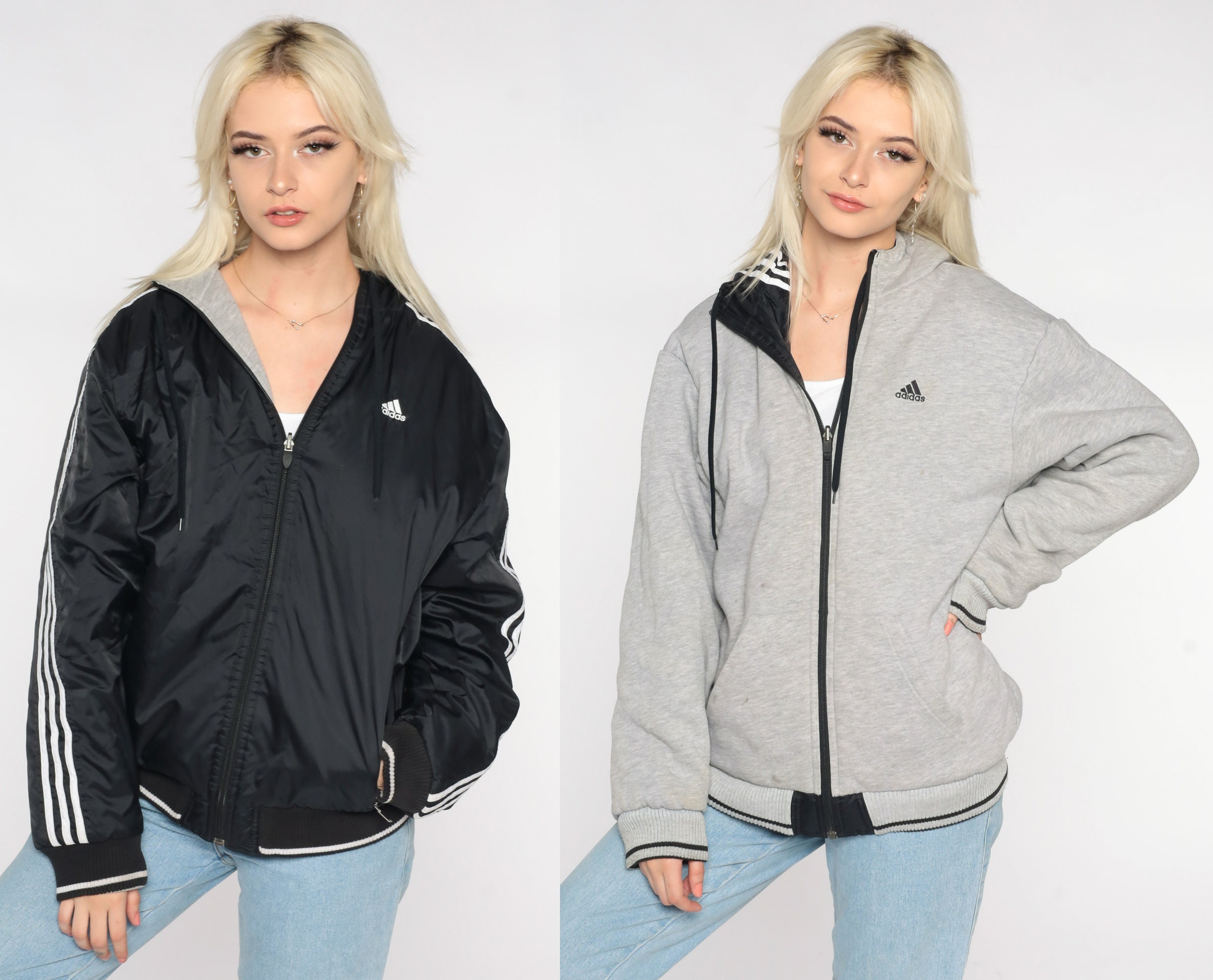 Adidas reversible hooded jacket sale