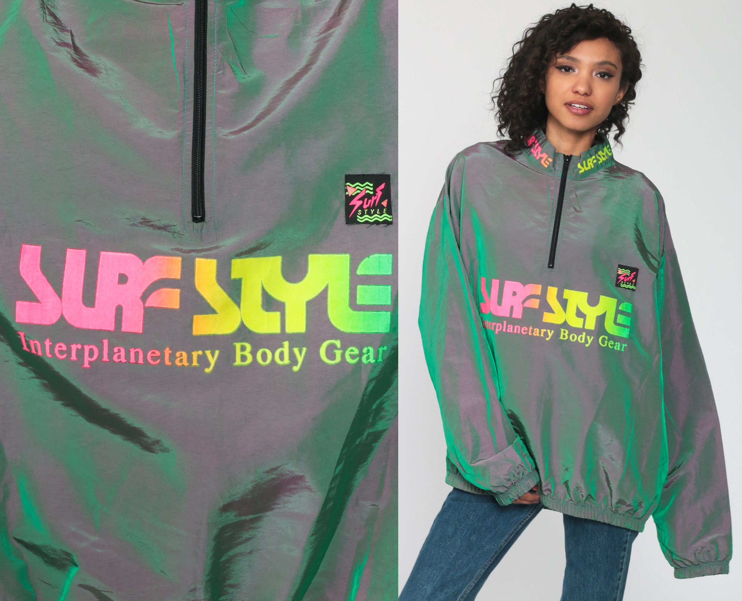 90s Surf Style Windbreaker Jacket 