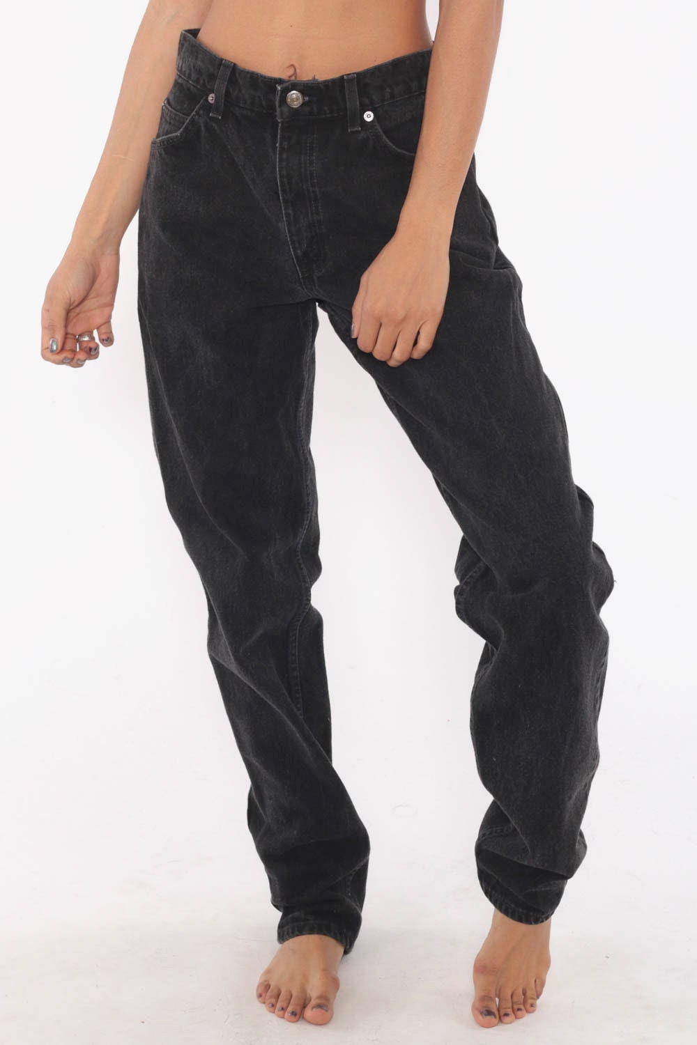 levis mom jeans black