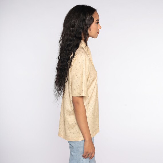 70s Polo Shirt Sand Colored Confetti Shirt Dagger… - image 5