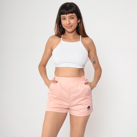 80s Peach Pink Shorts Princeville Kauai High Waisted Shorts Retro Trouser Shorts Side Snap Pleated Summer Bottoms Vintage 1980s Small S