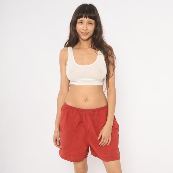 Rust Patagonia Baggies 90s Nylon Swim Trunks Elastic Waist Pull On Shorts Hiking Trail Outdoor Terra Cotta Large L