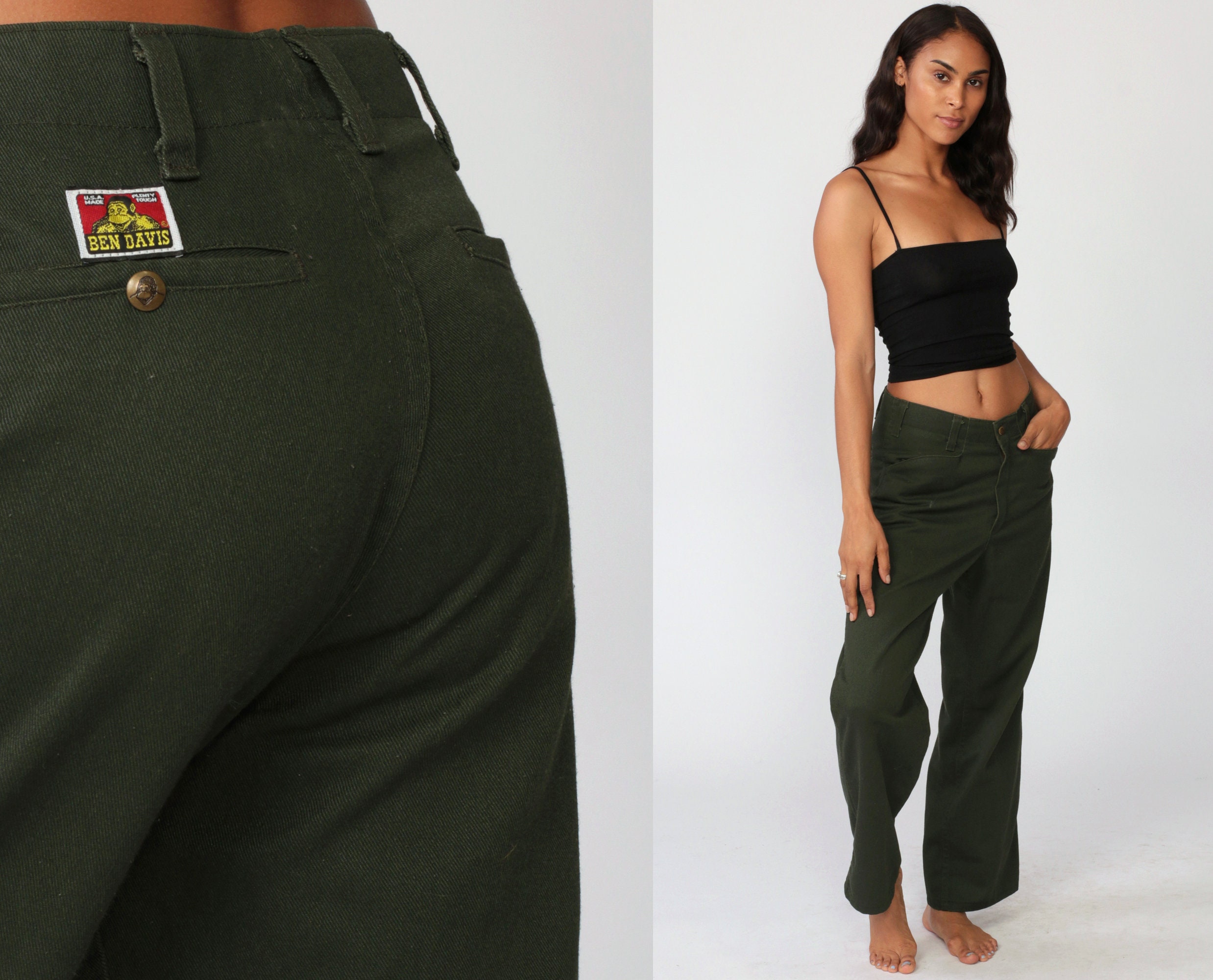 Svømmepøl Prædike pistol 90s BEN DAVIS Pants 30 X 28 Workwear Olive Dark Green Wide Leg - Etsy