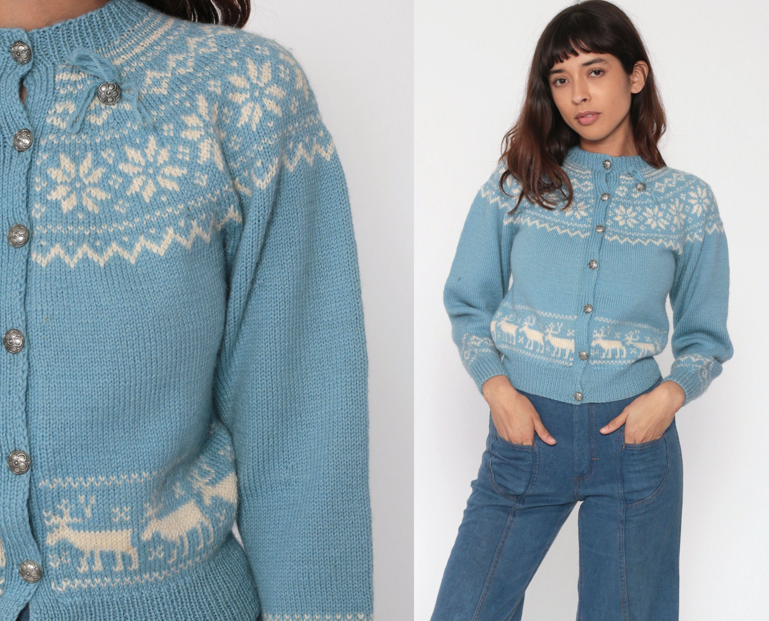 reindeer cardigan