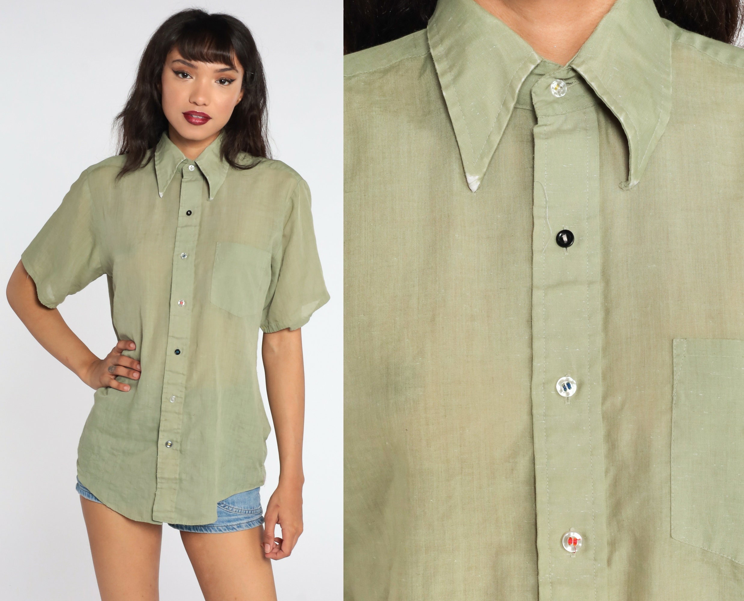 olive green button up shirt