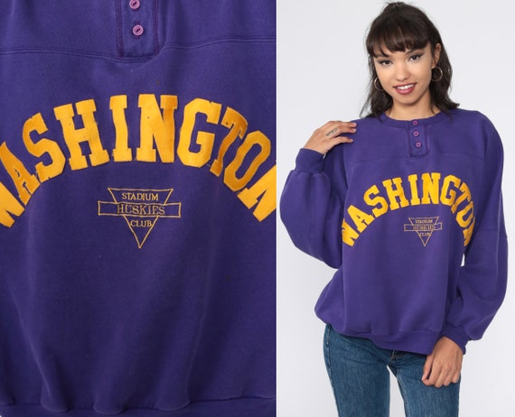 Washington Huskies Sweatshirt University 80s Purpl