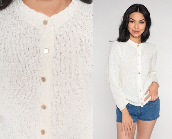 Plain white best sale cardigan