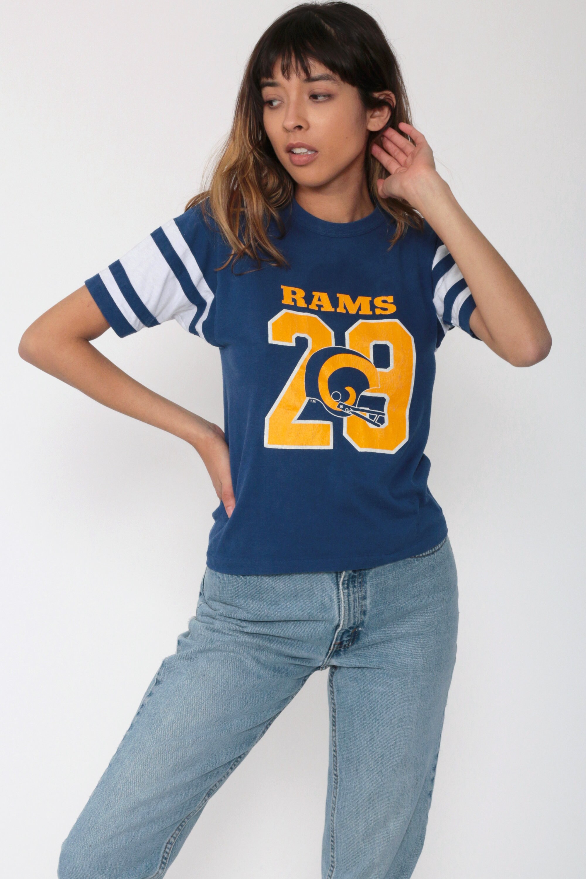 Los Angeles Rams Shirt -- 80s Football Tshirt NFL Football T Shirt Throwback LA Rams Tee 1980s 