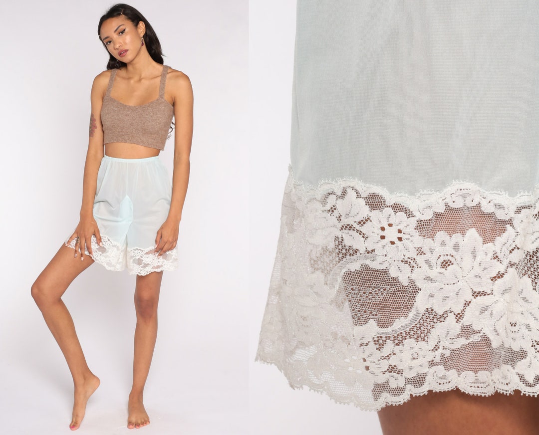 Half Slip Skirt Vintage Lingerie Skirt 70s Mini LACE Baby Blue Slip half-slip-skirt-vintage-lingerie-skirt-70s-mini-lace-baby-blue-slip