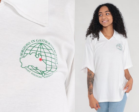 Horizons in Gastroenterology Shirt 90s Port Douglas Australia Shirt Gastroenterologist Tshirt Vintage 1990s White Collared Extra Large xl