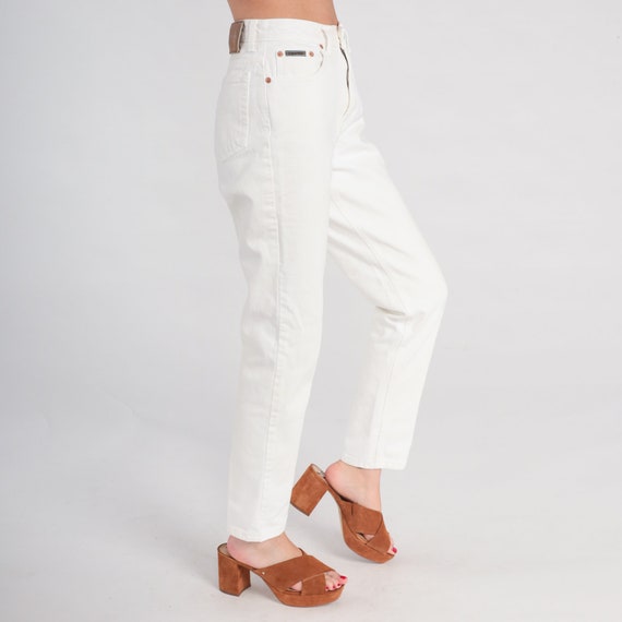 90s Calvin Klein Jeans White Slim Tapered Pants S… - image 5