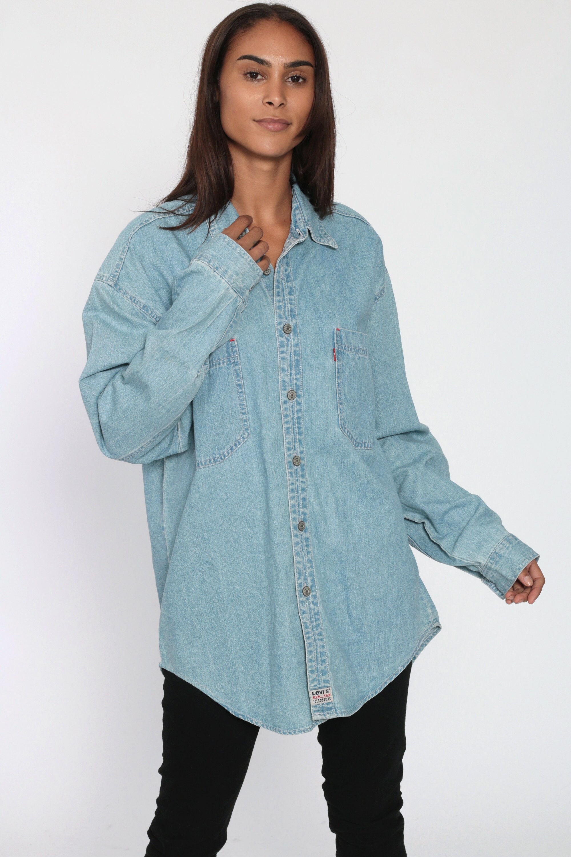 Levis Denim Blouse Tunic Dressy Traseiro Borracha Silencioso Cosmos Ncm ...